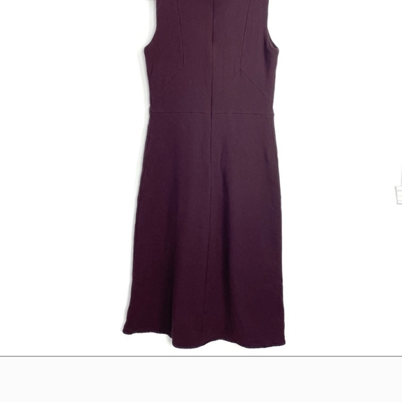 Victoria Beckham 100% wool v neck sleeveless maroon midi dress - Picture 4 of 11